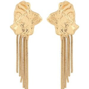 Hammered Organic & Fringe Earrings